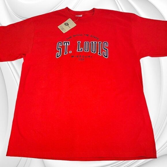 Delta St Louis longsleeve red "Show Me State" T-shirt NWT - Picture 1 of 4